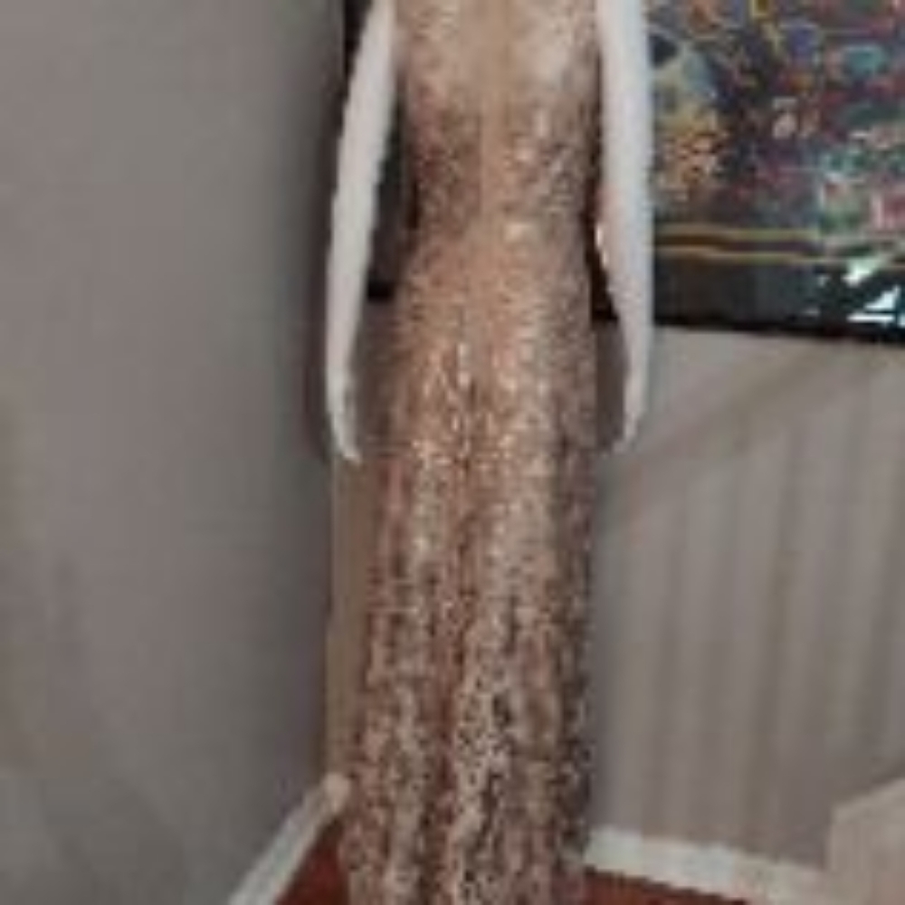 BCBGMAXAZARIA Mob tan long formal